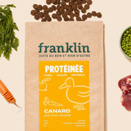 Croquettes chien sensible canard, pomme et carotte de Franklin Croquettes chien sensible canard, pomme et carotte de Franklin