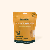 Friandises dentaires chien sticks au beurre de cacahuètes Franklin Friandises dentaires chien sticks au beurre de cacahuètes Franklin
