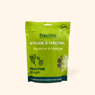 Friandises dentaires chien sticks menthe et sauge de Franklin Friandises dentaires chien sticks menthe et sauge de Franklin
