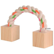 Corde de jeu en coton avec cubes de bois pour rongeur Corde de jeu en coton avec cubes de bois pour rongeur