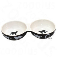 Gamelle double Cats Black & White Gamelle double Cats Black & White
