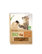 Mini snacks bio pour chats de Carrefour