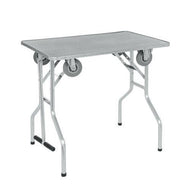 Table d'exposition et de toilettage pliable avec roues Table d'exposition et de toilettage pliable avec roues