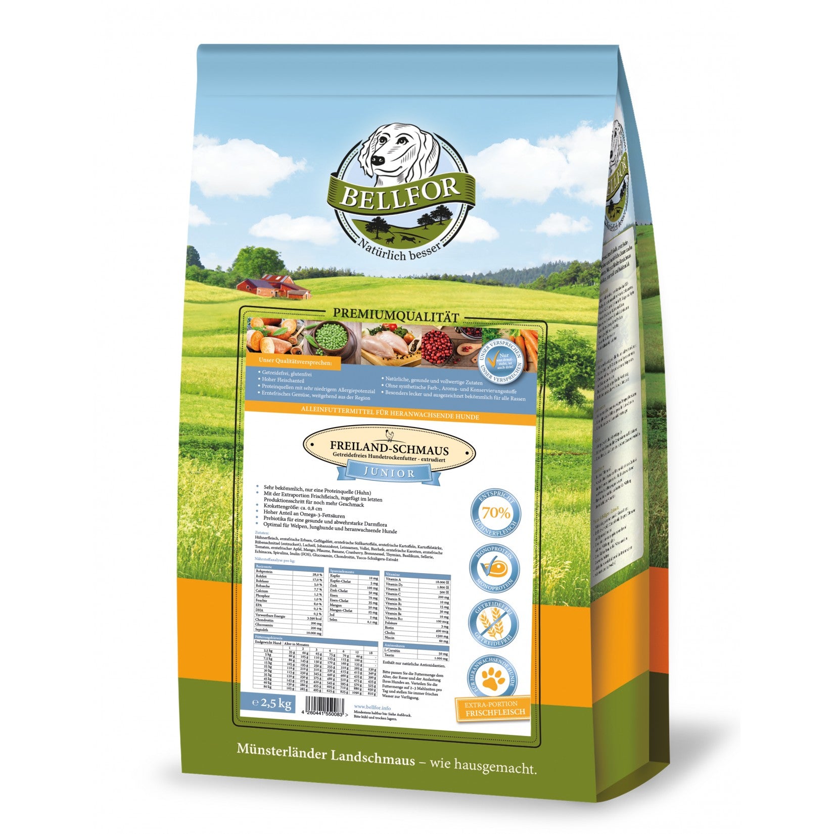 Nourriture sèche avec poulet pour chiens sans céréales - Freiland-Schmaus Junior Nourriture sèche avec poulet pour chiens sans céréales - Freiland-Schmaus Junior