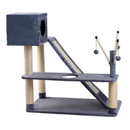 Arbre à chat avec niche et balles suspendues Fancy Arbre à chat avec niche et balles suspendues Fancy