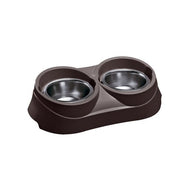 Support double avec gamelles en inox de Ferplast Support double avec gamelles en inox de Ferplast