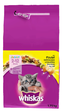 Croquettes chat pour chat Junior Poulet de Whiskas®