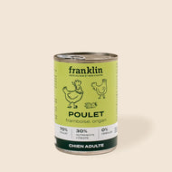 Pâtée chien poulet, framboise et origan de Franklin