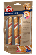 Friandises chien Triple Flavour Rouleaux à mâcher de 8IN1