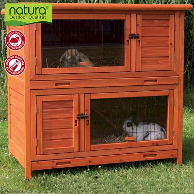 Clapier Natura 2 en 1 avec isolation thermique pour lapin