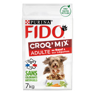 Croquette chien FIDO® CROQ’ MIX® Adulte Au Bœuf & aux Légumes de Purina