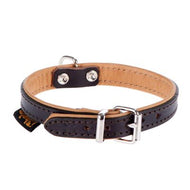 Collier en cuir Heim marron / cognac pour chien