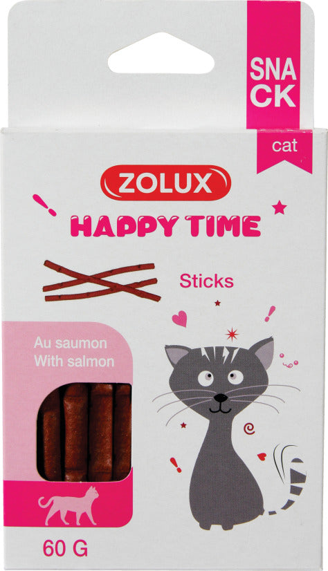 Friandises pour chat Happy Time Sticks saumon de Zolux