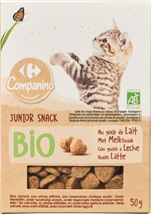 Snack bio au lait pour chats juniors