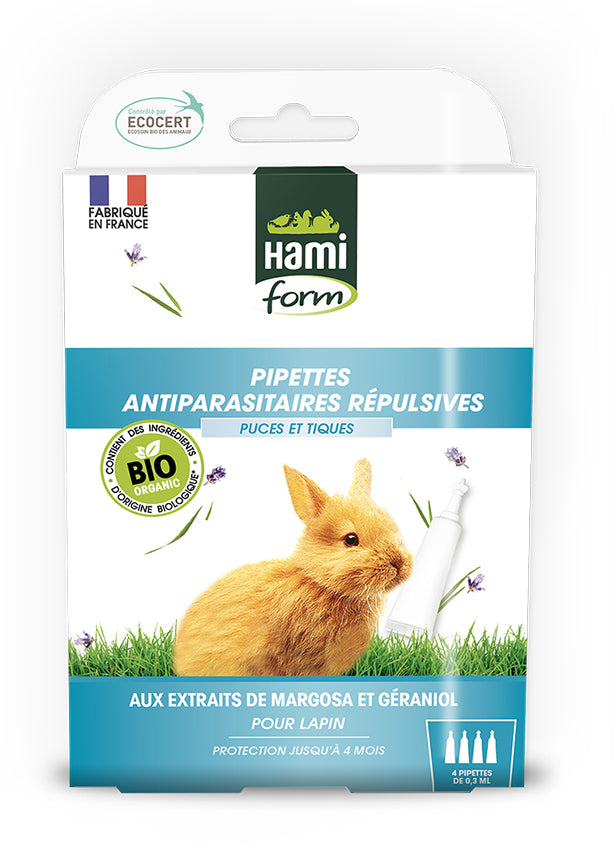 Pipettes antiparasitaires répulsives pour lapins de Hamiform