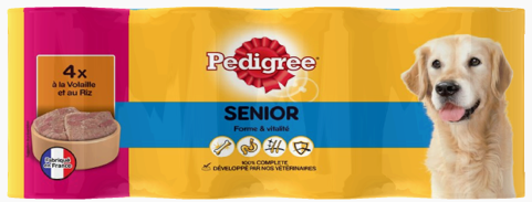 Boîtes et sachets fraîcheur Pedigree SENIOR (8 ans et +) à la Volaille et au Riz