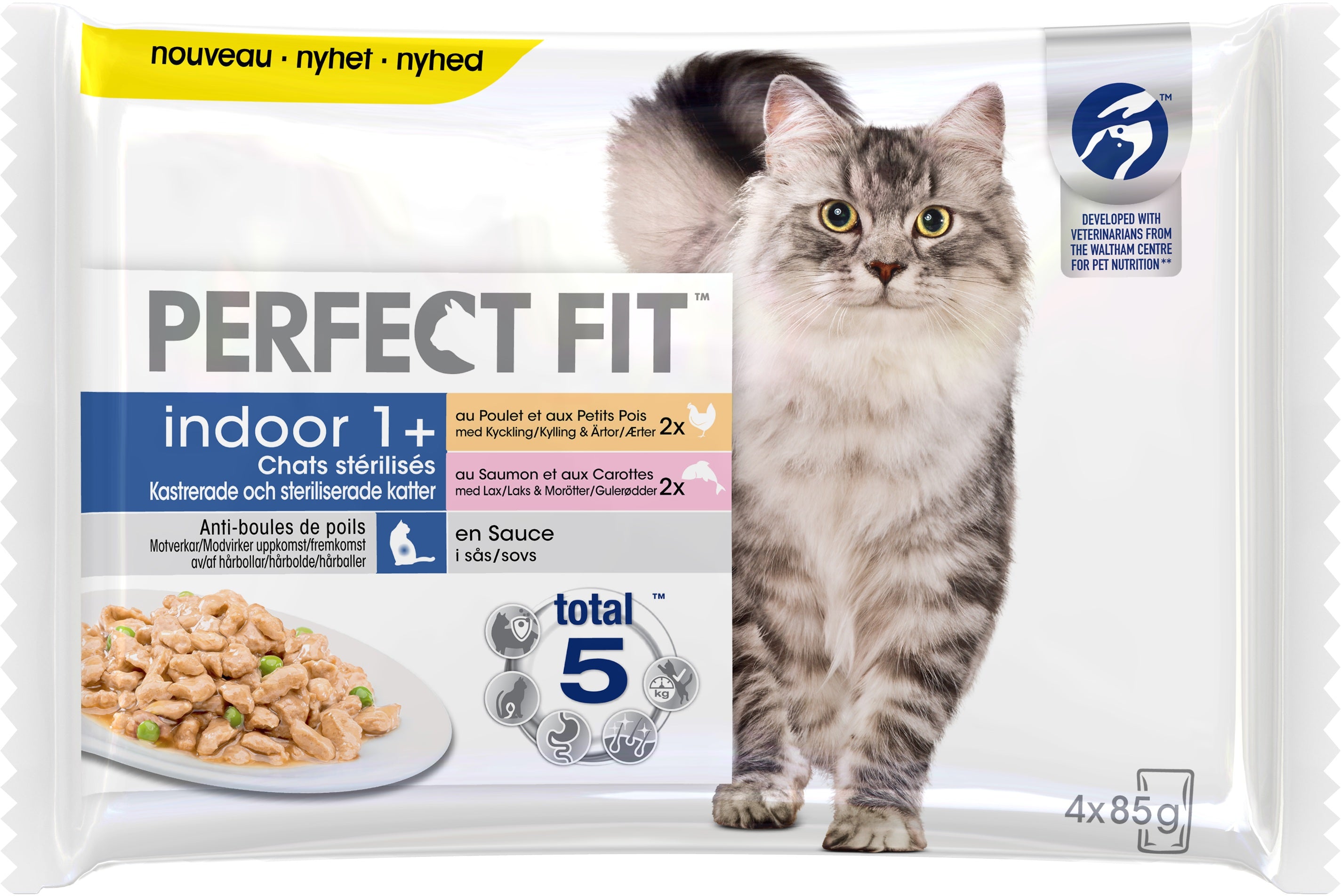 Sachet fra cheur Perfect Fit Indoor 1 an et Poulet et Saumon