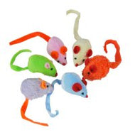 Lot de 6 Souris Multicolores pour chat