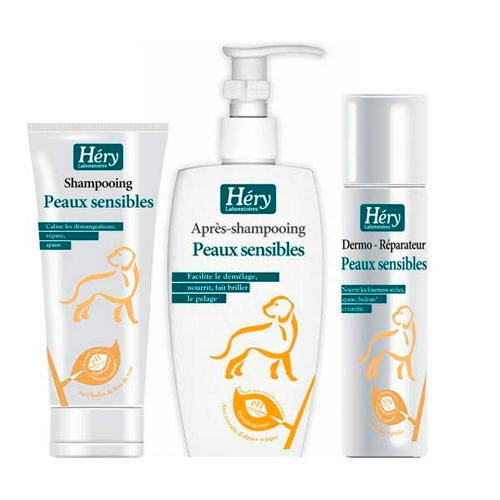 Produits de beauté Hery pour chiens à peaux sensibles