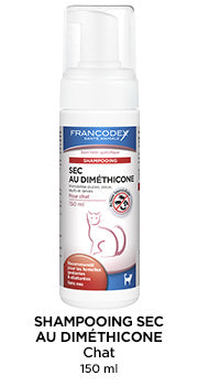 Shampoing pour chat sec au diméthicone pour chat de Francodex