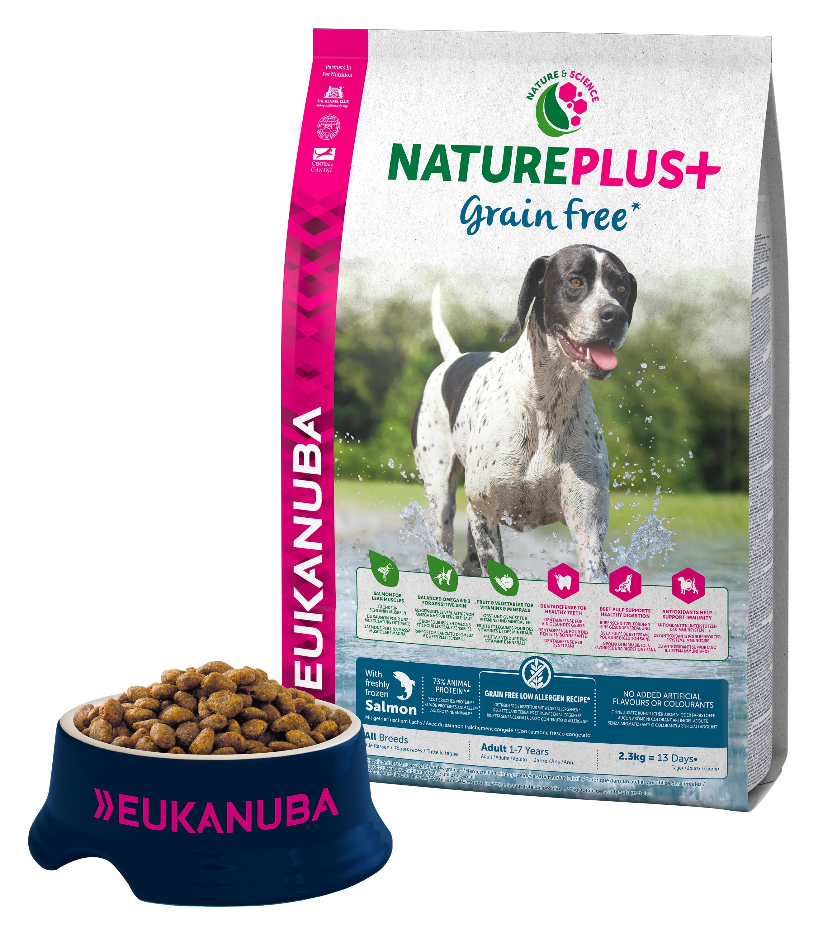 Croquette chien Eukanuba Nature Plus+ Sans Céréales pour chien adulte de toutes races